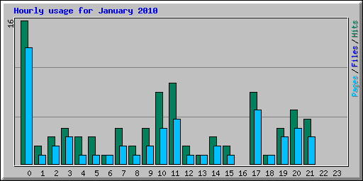 Hourly usage for January 2010